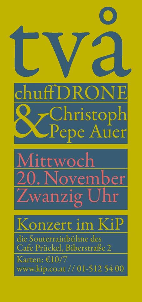 Doppelkonzert mit Christoph 'Pepe' Auer im Cafe Prückel am 20.11. um 20:00